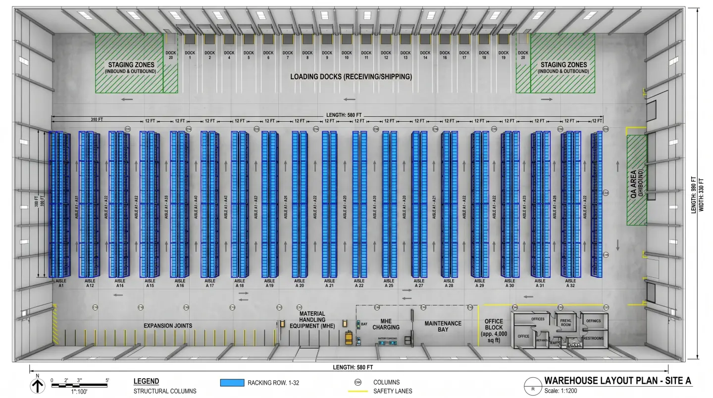 Warehouse design and space planning services for Dulles corridor facilities